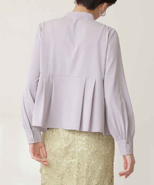 N.（N. Natural Beauty Basic）（エヌエヌナチュラルビューティーベーシック）の「◆ゴールドボタンペプラムブラウス（シャツ/ブラウス・レディース・パープル/オフホワイト/オレンジ・MEDIUM）」の12枚目の写真