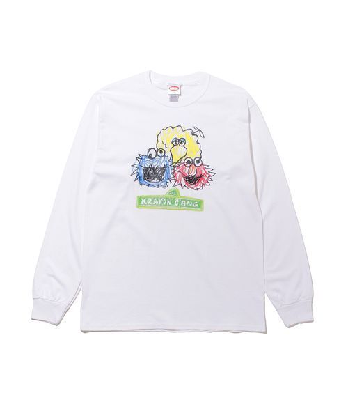 LITTLE UNION（リトルユニオン）の「【KRAYON GANG】MONSTER L/S Tee（Tシャツ/カットソー・メンズ・ホワイト・MEDIUM/LARGE/X-LARGE）」の2枚目の写真
