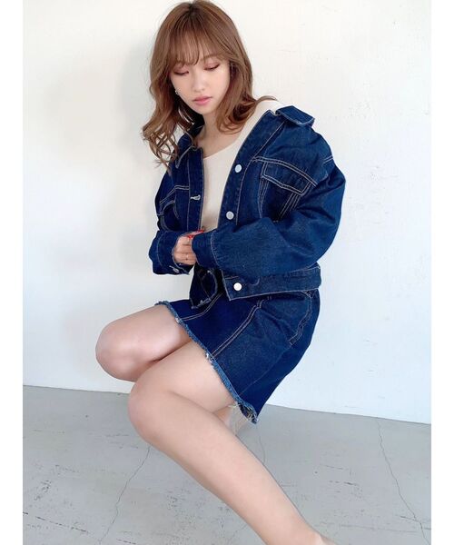 フロントボタンミニスカート【セットアップ着用可能】