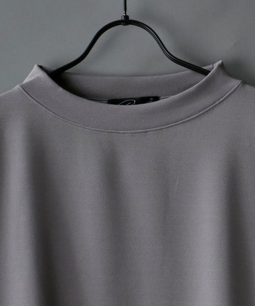 SITRY(シトリー)の「Cut georgette wide mock neck pullover/カット ジョーゼット ワイドモックネック プルオーバー(Tシャツ/カットソー・メンズ・チャコールグレー/ブラック/ダークブラウン/ネイビー/ブラウン/グレー/オリーブ/カーキ/サンドベージュ/ホワイト・M/L)」の11枚目の写真