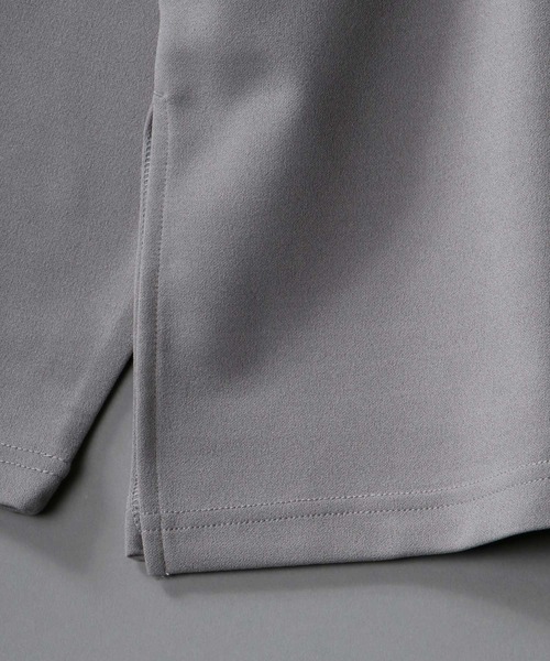 SITRY(シトリー)の「Cut georgette wide mock neck pullover/カット ジョーゼット ワイドモックネック プルオーバー(Tシャツ/カットソー・メンズ・チャコールグレー/ブラック/ダークブラウン/ネイビー/ブラウン/グレー/オリーブ/カーキ/サンドベージュ/ホワイト・M/L)」の12枚目の写真