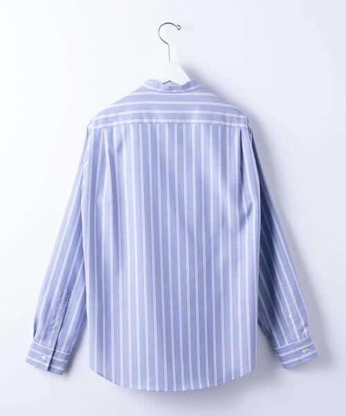 green label relaxing（グリーンレーベルリラクシング）の「オックス ストライプ バンドカラー 長袖 シャツ -防シワ-（シャツ/ブラウス・メンズ・オリーブ/ネイビー/ベージュ・L/XL/S/M）」の12枚目の写真