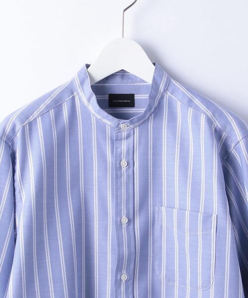 green label relaxing（グリーンレーベルリラクシング）の「オックス ストライプ バンドカラー 長袖 シャツ -防シワ-（シャツ/ブラウス・メンズ・オリーブ/ネイビー/ベージュ・L/XL/S/M）」の13枚目の写真