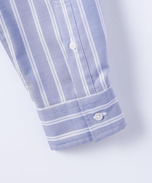 green label relaxing（グリーンレーベルリラクシング）の「オックス ストライプ バンドカラー 長袖 シャツ -防シワ-（シャツ/ブラウス・メンズ・オリーブ/ネイビー/ベージュ・L/XL/S/M）」の14枚目の写真