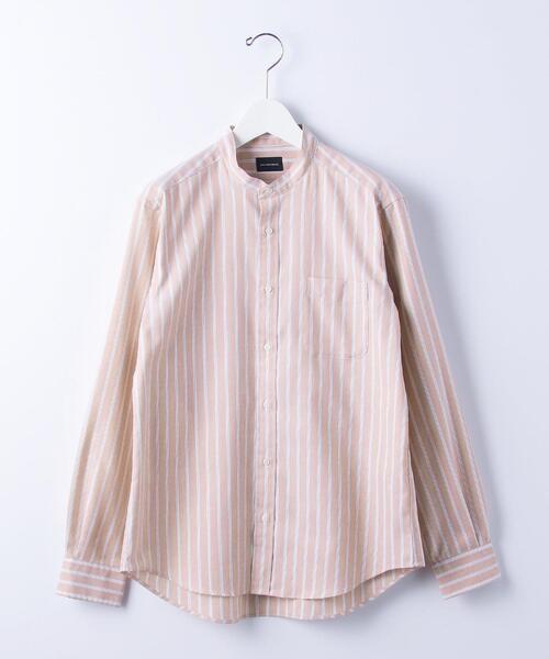 green label relaxing（グリーンレーベルリラクシング）の「オックス ストライプ バンドカラー 長袖 シャツ -防シワ-（シャツ/ブラウス・メンズ・ネイビー/ベージュ/オリーブ・XL/S/L/M）」の18枚目の写真