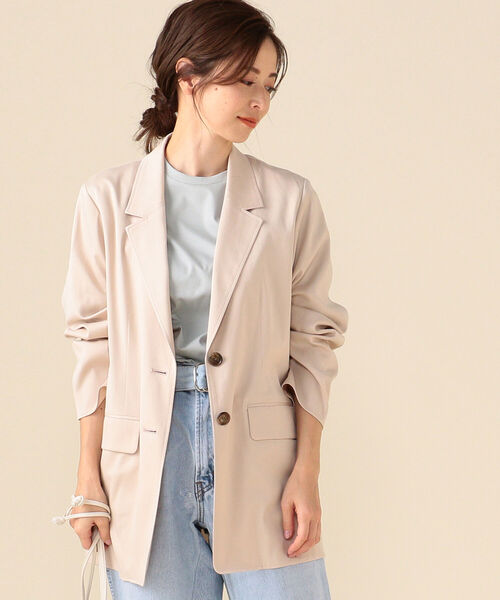 Demi-Luxe BEAMS（デミルクス ビームス）の「Demi-Luxe BEAMS / フィブリル ソフトジャケット（テーラードジャケット・レディース・ブラック/ピンクベージュ・38/36/34）」の21枚目の写真