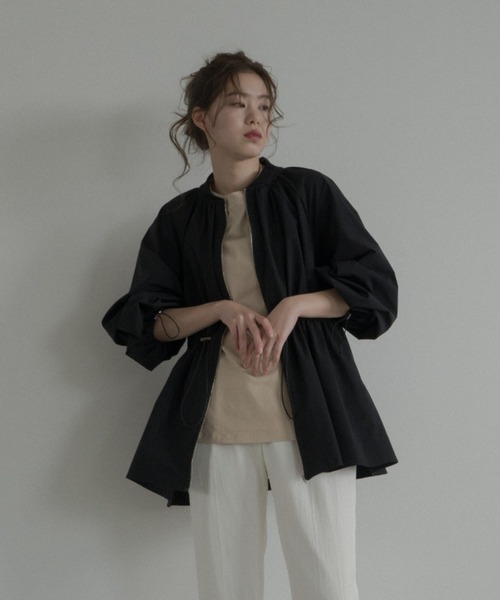 kaene（カエン）の「ドロストシャーリング撥水ブルゾン / daily collection（ブルゾン・レディース・ベージュ/カーキ/ブラック・2/3）」の2枚目の写真