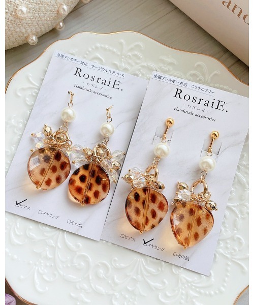 tone(トーン)の「【RosraiE】レオパード柄 ゆがみプレート じゃらじゃらピアス(MA)(ピアス(両耳用)・レディース・ゴールド・FREE)」の3枚目の写真