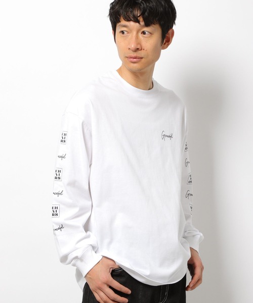 LAKOLE(ラコレ)の「袖プリントロングスリーブTシャツ / 262326(Tシャツ/カットソー・メンズ・ホワイト/ブラック/グリーン・MEDIUM/LARGE)」の2枚目の写真