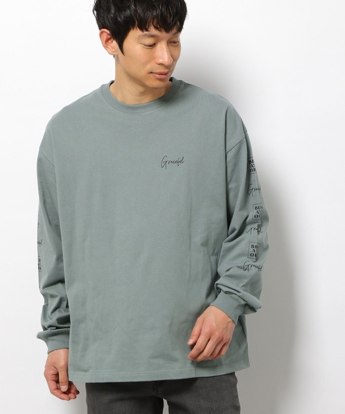 LAKOLE(ラコレ)の「袖プリントロングスリーブTシャツ / 262326(Tシャツ/カットソー・メンズ・ホワイト/ブラック/グリーン・MEDIUM/LARGE)」の1枚目の写真