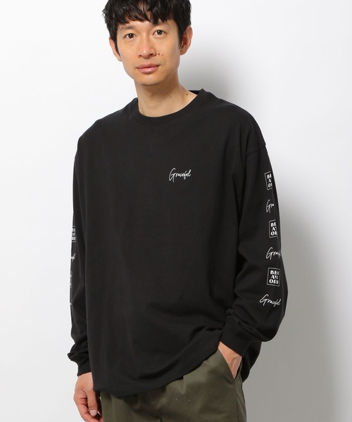 LAKOLE(ラコレ)の「袖プリントロングスリーブTシャツ / 262326(Tシャツ/カットソー・メンズ・ホワイト/ブラック/グリーン・MEDIUM/LARGE)」の3枚目の写真