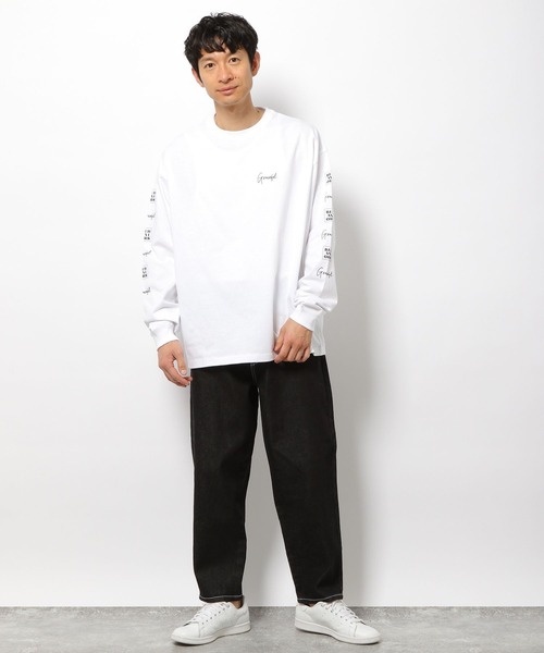 LAKOLE(ラコレ)の「袖プリントロングスリーブTシャツ / 262326(Tシャツ/カットソー・メンズ・ホワイト/ブラック/グリーン・MEDIUM/LARGE)」の4枚目の写真