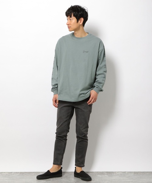 LAKOLE(ラコレ)の「袖プリントロングスリーブTシャツ / 262326(Tシャツ/カットソー・メンズ・ホワイト/ブラック/グリーン・MEDIUM/LARGE)」の5枚目の写真