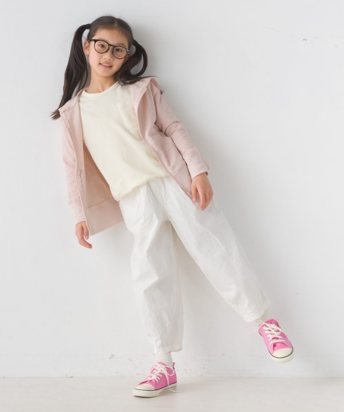 OMNES（オムネス）の「キッズ スラブコットンジップパーカー（パーカー・キッズ・ネイビー/ピンク/アイボリー/ブルーグレー/キャメル・100/110/120/130/140）」の18枚目の写真