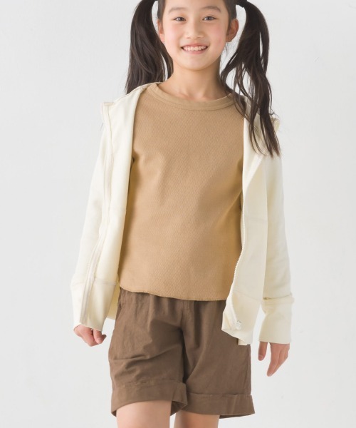 OMNES（オムネス）の「キッズ スラブコットンジップパーカー（パーカー・キッズ・ネイビー/ピンク/アイボリー/ブルーグレー/キャメル・100/110/120/130/140）」の14枚目の写真