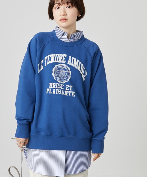 AMERICAN HOLIC(アメリカンホリック)の「カレッジロゴ裏毛プルオーバー(スウェット・レディース・ブルー/グリーン/グレー系その他・M/L)」の3枚目の写真