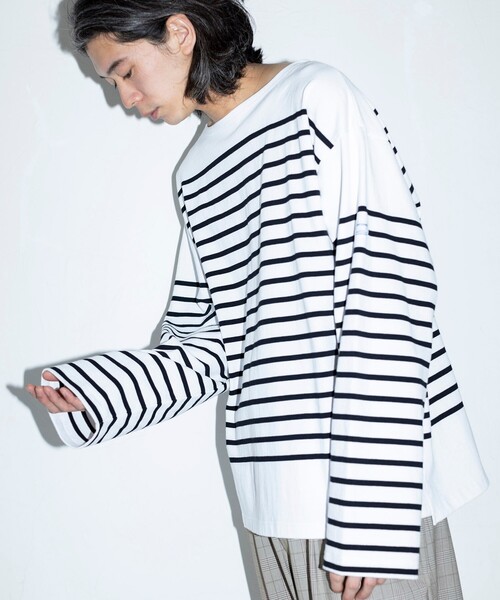 MONT KEMMEL(モンケメル)の「◆【MONT KEMMEL/モンケメル】別注バスクボーダーシャツ(Tシャツ/カットソー・メンズ・ブラック系2/ブルー系7/レッド系4/ネイビー系2/ブラック系4・03/02)」の12枚目の写真