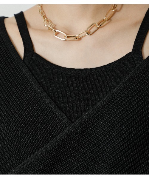 AZUL by moussy(アズールバイマウジー)の「2WAY FRONT TWIST SET KNIT TOPS/ツーウェイツイストセットニットトップス(ニット/セーター・レディース・ライトイエロー/ブラック/オフホワイト/スモークピンク・MEDIUM/SMALL)」の21枚目の写真