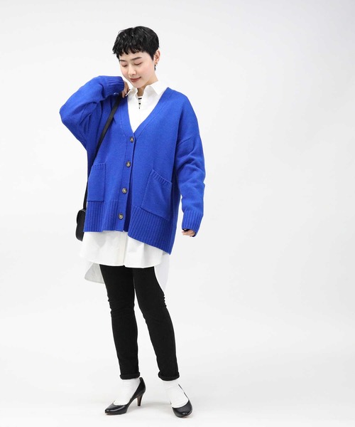 HONEYSUCKLE ROSE（ハニーサックルローズ）の「【HONEYSUCKLE ROSE】カラーゆるっとカーディガン（カーディガン/ボレロ・レディース・ブルー/ピンク/グリーン・M/L）」の10枚目の写真