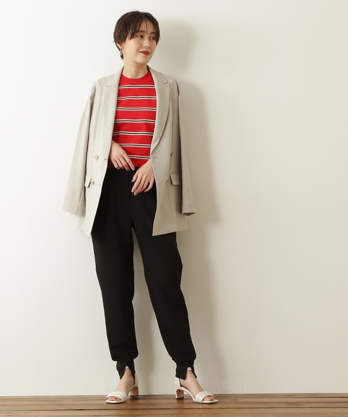 N.（N. Natural Beauty Basic）（エヌエヌナチュラルビューティーベーシック）の「◆マルチボーダーパフニット（ニット/セーター・レディース・ネイビー/レッド/ライラック・MEDIUM）」の7枚目の写真