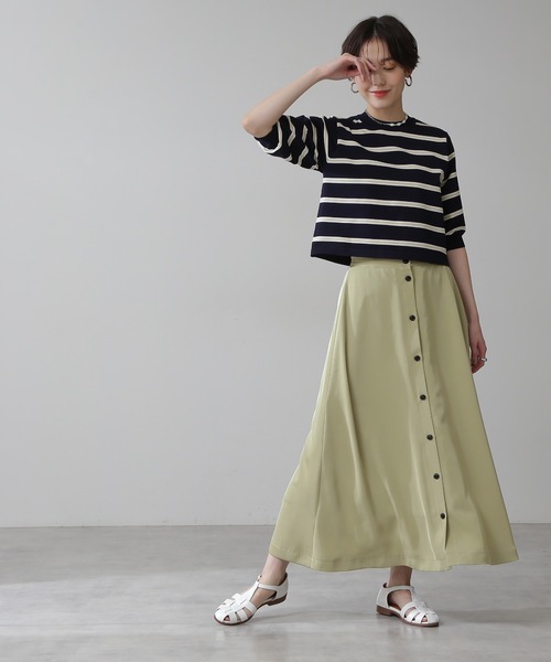 N.（N. Natural Beauty Basic）（エヌエヌナチュラルビューティーベーシック）の「◆マルチボーダーパフニット（ニット/セーター・レディース・ネイビー/レッド/ライラック・MEDIUM）」の11枚目の写真