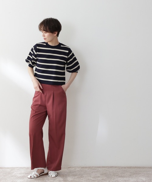 N.（N. Natural Beauty Basic）（エヌエヌナチュラルビューティーベーシック）の「◆マルチボーダーパフニット（ニット/セーター・レディース・ネイビー/レッド/ライラック・MEDIUM）」の22枚目の写真