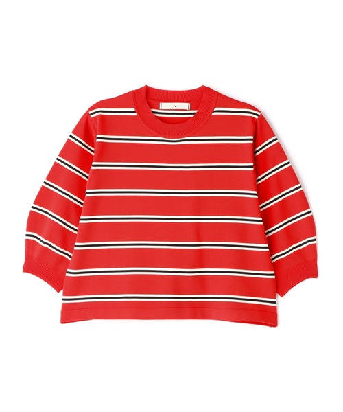 N.（N. Natural Beauty Basic）（エヌエヌナチュラルビューティーベーシック）の「◆マルチボーダーパフニット（ニット/セーター・レディース・ネイビー/レッド/ライラック・MEDIUM）」の19枚目の写真