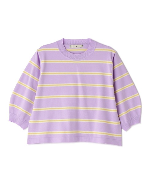 N.（N. Natural Beauty Basic）（エヌエヌナチュラルビューティーベーシック）の「◆マルチボーダーパフニット（ニット/セーター・レディース・ネイビー/レッド/ライラック・MEDIUM）」の17枚目の写真