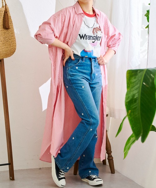 CPCM(シーピーシーエム)の「カラーストライプロングシャツワンピース(シャツワンピース・レディース・ブラウン/サックスブルー/イエロー/レッド・FREE)」の19枚目の写真