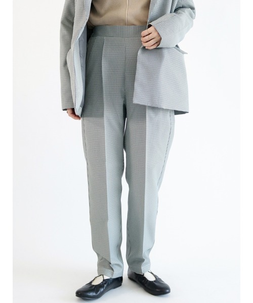 ehka sopo（エヘカソポ）の「無地／チェックセンタープレスパンツ（セットアップ可）（その他パンツ・レディース・シルバーグレー/グレー/グリーン・ﾌﾘ-）」の3枚目の写真