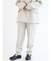 ehka sopo | 無地／チェックセンタープレスパンツ（セットアップ可）(その他パンツ)