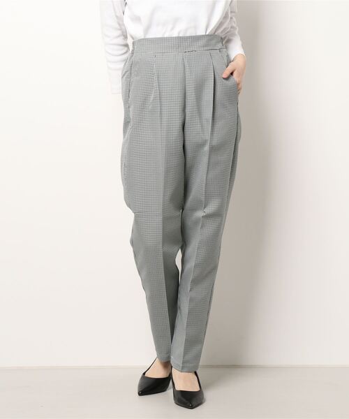 ehka sopo（エヘカソポ）の「無地／チェックセンタープレスパンツ（セットアップ可）（その他パンツ・レディース・シルバーグレー/グレー/グリーン・ﾌﾘ-）」の7枚目の写真