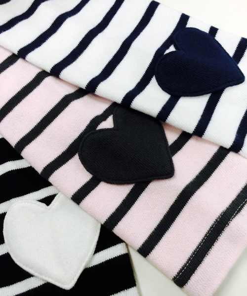 MILKFED.(ミルクフェド)の「STRIPE L/S 2WAY TOP (トップス/バスクシャツ/カーディガン/ボーダー/ハート)(Tシャツ/カットソー・レディース・ブラック/ピンク/ネイビー・SMALL/MEDIUM)」の8枚目の写真