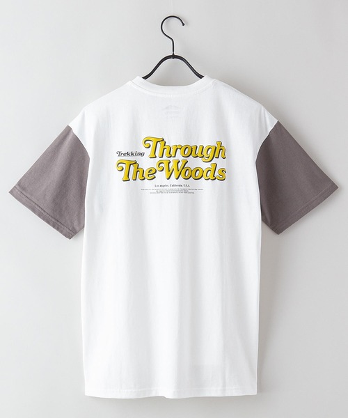 OUTDOOR PRODUCTS(アウトドアプロダクツ)の「USAコットン袖切替プリントTシャツ ビッグシルエット コットン100%(Tシャツ/カットソー・レディース・オリーブ/ベージュ/ネイビー・FREE)」の1枚目の写真