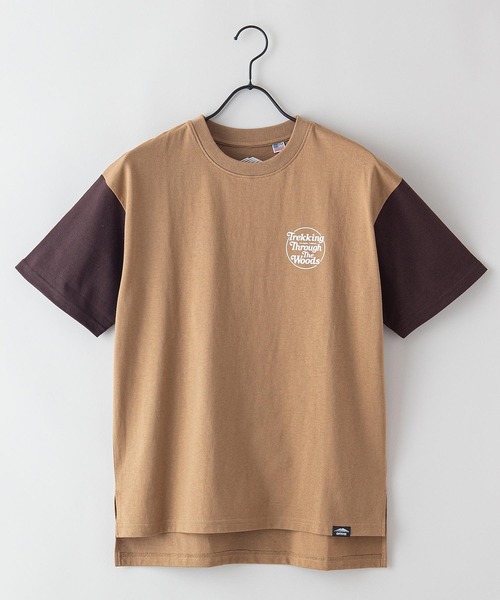 OUTDOOR PRODUCTS(アウトドアプロダクツ)の「USAコットン袖切替プリントTシャツ ビッグシルエット コットン100%(Tシャツ/カットソー・レディース・オリーブ/ベージュ/ネイビー・FREE)」の4枚目の写真