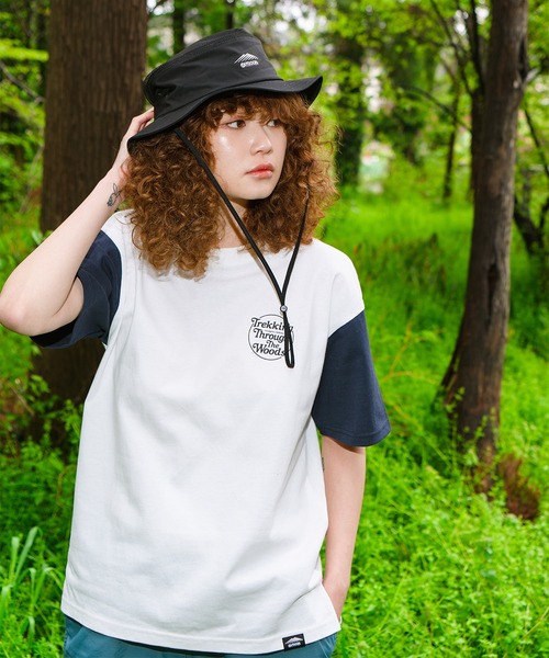 OUTDOOR PRODUCTS(アウトドアプロダクツ)の「USAコットン袖切替プリントTシャツ ビッグシルエット コットン100%(Tシャツ/カットソー・レディース・オリーブ/ベージュ/ネイビー・FREE)」の18枚目の写真