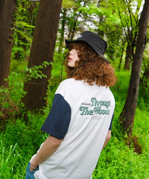OUTDOOR PRODUCTS(アウトドアプロダクツ)の「USAコットン袖切替プリントTシャツ ビッグシルエット コットン100%(Tシャツ/カットソー・レディース・オリーブ/ベージュ/ネイビー・FREE)」の19枚目の写真
