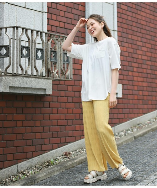 CHILLE(チル)の「ウェーブプリーツゆったりパンツ(その他パンツ・レディース・イエロー/パープル/ブルー・FREE)」の9枚目の写真