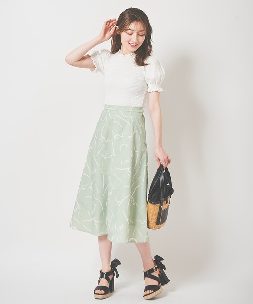 31 Sons de mode（トランテアン　ソン　ドゥ　モード）の「シャーリングパフスリーブカットソー（Tシャツ/カットソー・レディース・ブラック/オフホワイト/ピンク・36）」の17枚目の写真