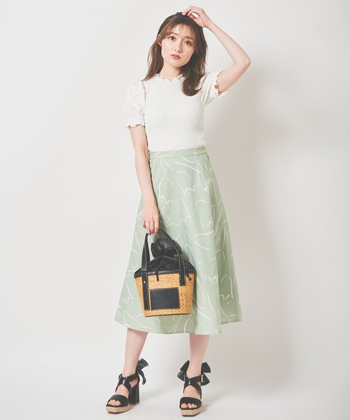 31 Sons de mode（トランテアン　ソン　ドゥ　モード）の「シャーリングパフスリーブカットソー（Tシャツ/カットソー・レディース・ブラック/オフホワイト/ピンク・36）」の19枚目の写真