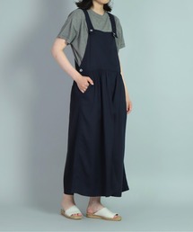 [OMNIGOD womens / オムニゴッド] スラブブロークンツイル サロペットスカート