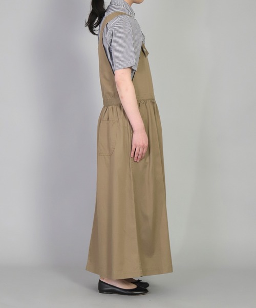 OMNIGOD（オムニゴッド）の「[OMNIGOD womens / オムニゴッド] スラブブロークンツイル サロペットスカート（サロペット/オーバーオール・レディース・ベージュ/ネイビー・FREE）」の6枚目の写真