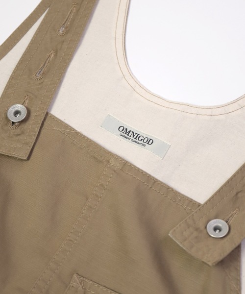 OMNIGOD（オムニゴッド）の「[OMNIGOD womens / オムニゴッド] スラブブロークンツイル サロペットスカート（サロペット/オーバーオール・レディース・ベージュ/ネイビー・FREE）」の16枚目の写真