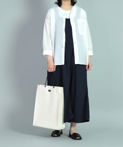OMNIGOD（オムニゴッド）の「[OMNIGOD womens / オムニゴッド] スラブブロークンツイル サロペットスカート（サロペット/オーバーオール・レディース・ベージュ/ネイビー・FREE）」の22枚目の写真