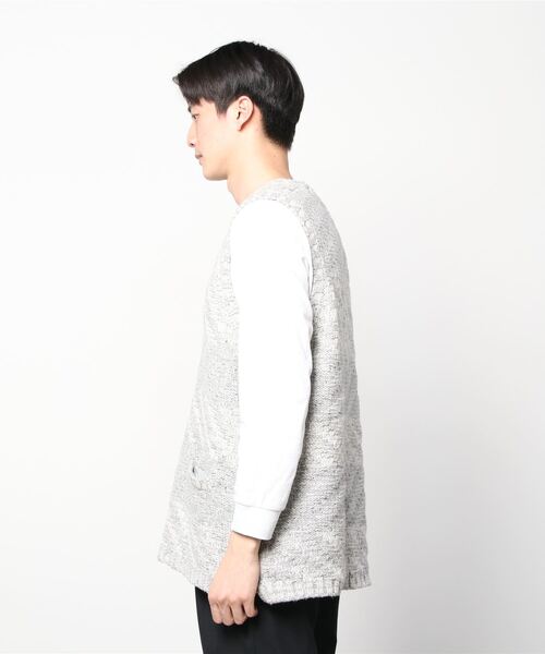 FILL THE BILL(フィルザビル)の「FILLTHEBILL MIX BORDER KNIT VEST 306-212066(ニット/セーター・レディース・ダークグレー/グレー・ONE SIZE)」の4枚目の写真