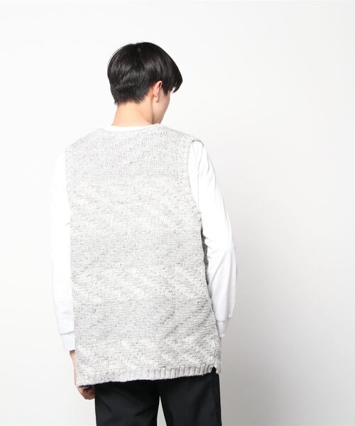 FILL THE BILL(フィルザビル)の「FILLTHEBILL MIX BORDER KNIT VEST 306-212066(ニット/セーター・レディース・ダークグレー/グレー・ONE SIZE)」の3枚目の写真