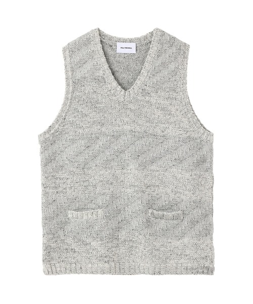 FILL THE BILL(フィルザビル)の「FILLTHEBILL MIX BORDER KNIT VEST 306-212066(ニット/セーター・レディース・ダークグレー/グレー・ONE SIZE)」の11枚目の写真
