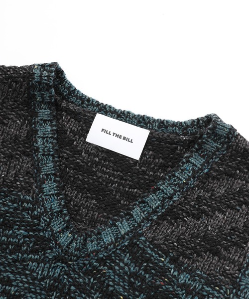 FILL THE BILL(フィルザビル)の「FILLTHEBILL MIX BORDER KNIT VEST 306-212066(ニット/セーター・レディース・ダークグレー/グレー・ONE SIZE)」の13枚目の写真