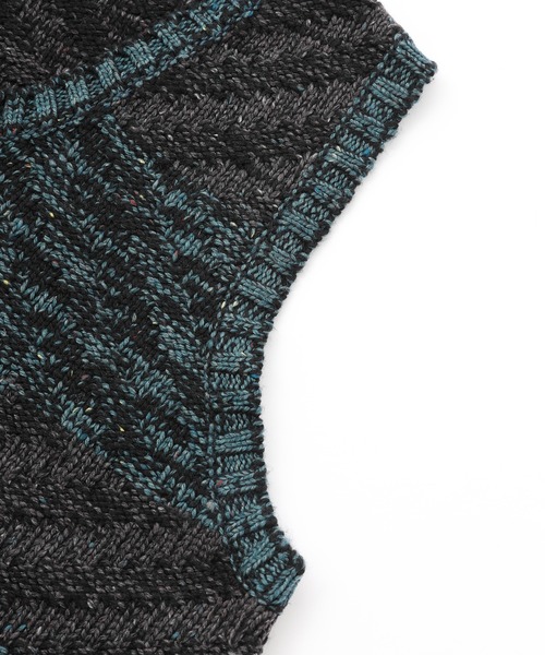 FILL THE BILL(フィルザビル)の「FILLTHEBILL MIX BORDER KNIT VEST 306-212066(ニット/セーター・レディース・ダークグレー/グレー・ONE SIZE)」の14枚目の写真