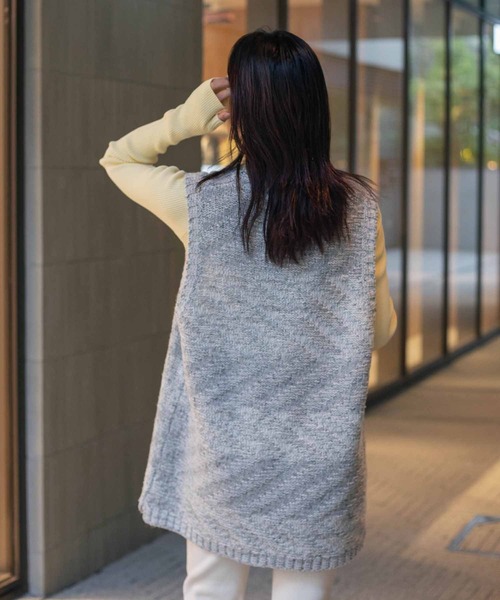 FILL THE BILL(フィルザビル)の「FILLTHEBILL MIX BORDER KNIT VEST 306-212066(ニット/セーター・レディース・ダークグレー/グレー・ONE SIZE)」の6枚目の写真